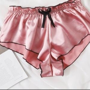 from Shein short Pajama bottoms silk and pink never been worn